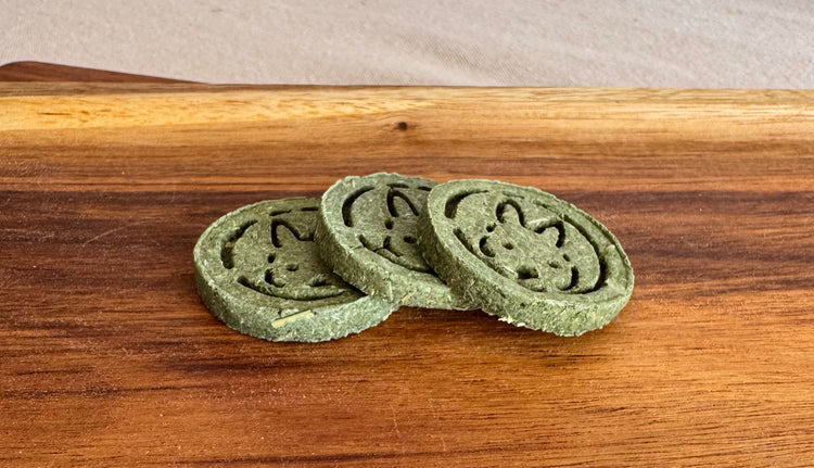 Green apple and parsley rabbit biscuit from BunBun & Co Botanical Urinary Support Blend
