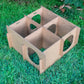Assembling of cardboard bunny maze enrichment house with multiple round entrances