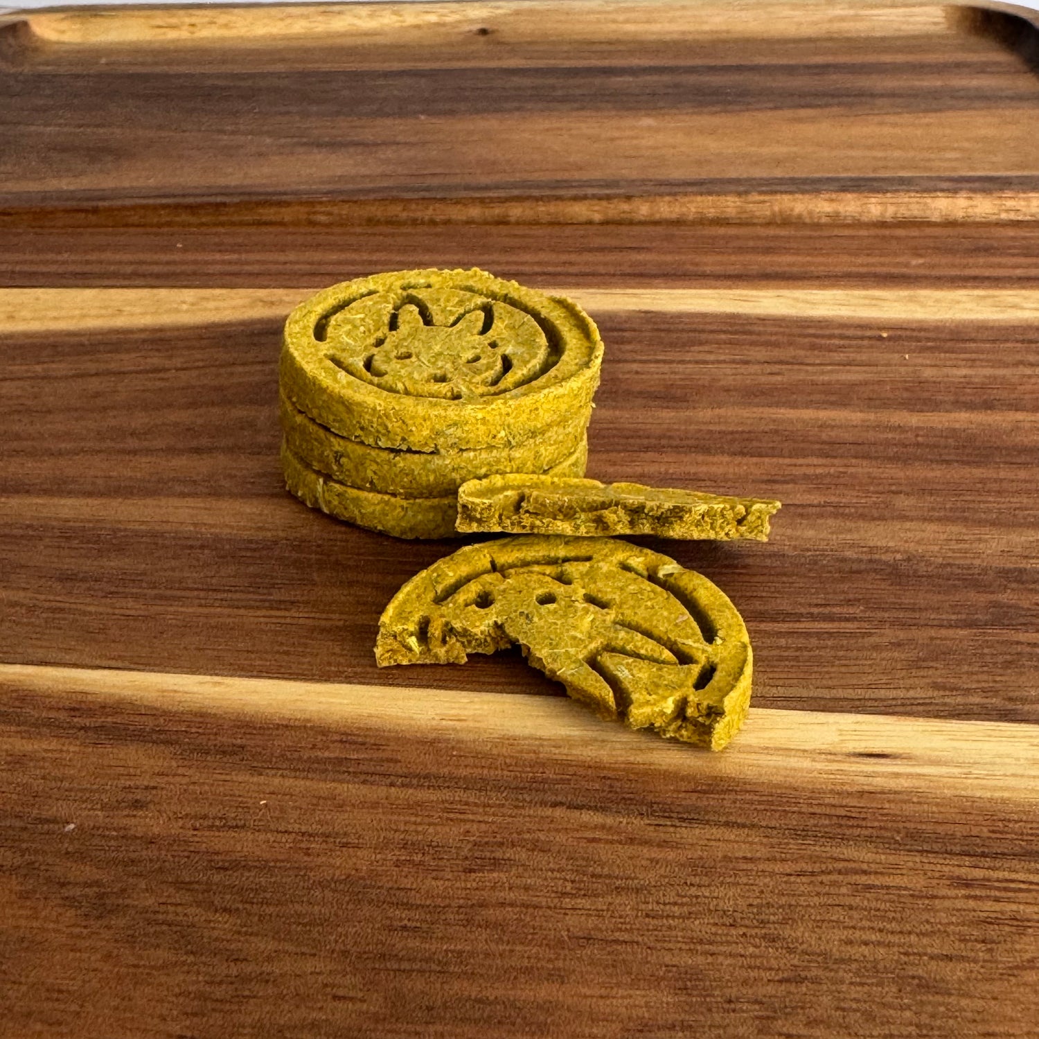 Orange carrot and ginger rabbit biscuit from BunBun & Co Botanical Mobility Blend
