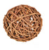 Medium Natural woven willow chew ball toy for rabbits on white background