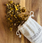 Golden botanical forage blend of dried chamomile flowers for rabbits.