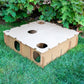 Large Maze Haven cardboard rabbit maze hide assembled with connected sections displayed on grass